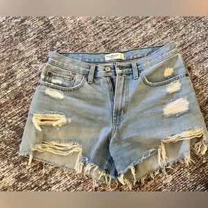 Abercrombie & Fitch Blue Jean Shorts Distressed Style